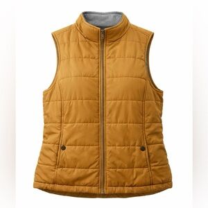 Natural Reflections Brown Quilted Puffer Vest Zip Front Size Large